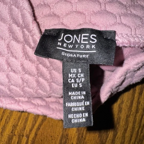 Jones New York Dusty Pink Quilted Cowlneck Pullover Size Small - Picture 5 of 7